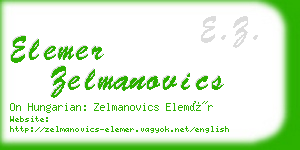 elemer zelmanovics business card
